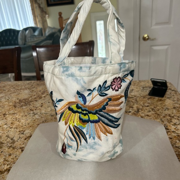 Embroidered Bird Canvas Tote - Picture 1 of 1